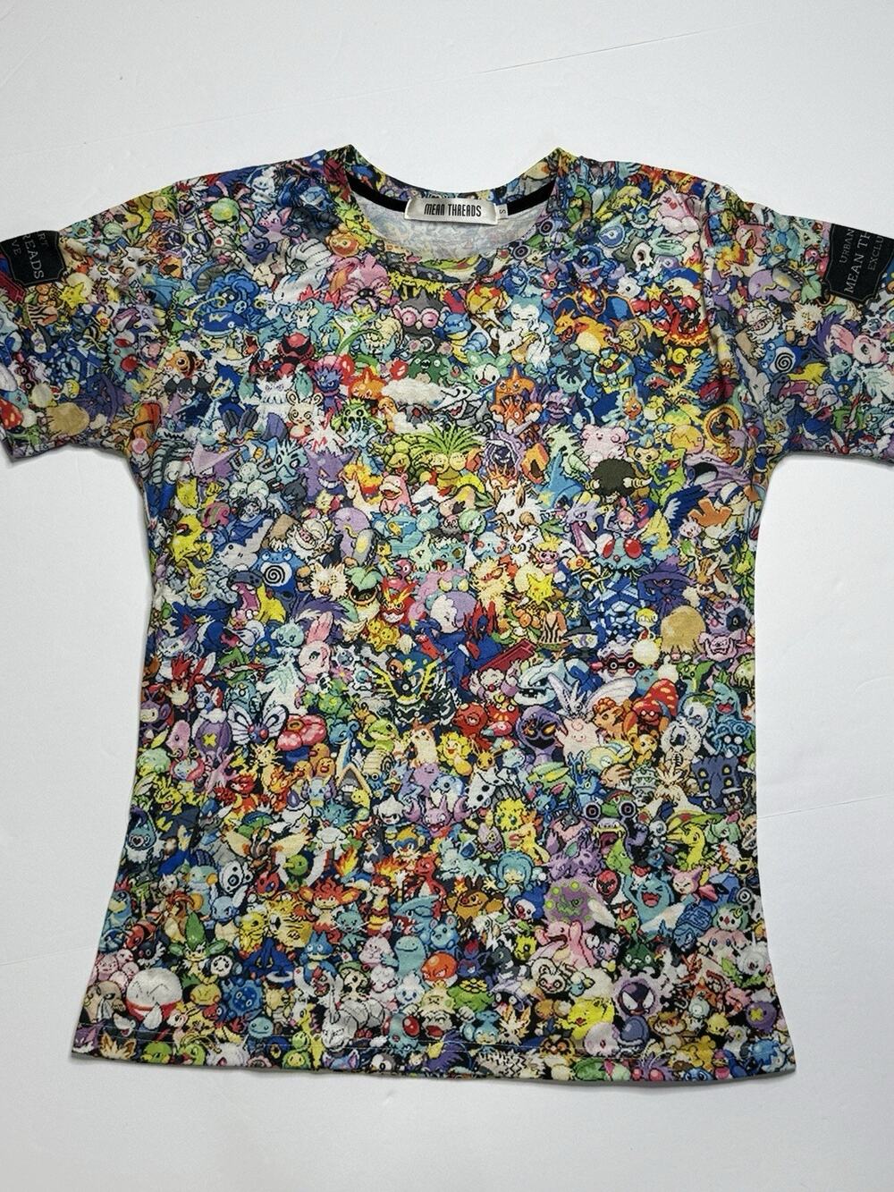 Mean Threads Pokemon All Over Print T Shirt Adult Small Pikachu Anime Tee